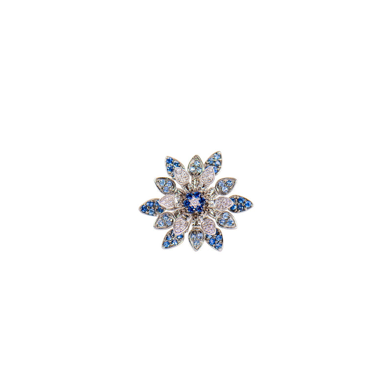 Pre-Owned Sapphire and Diamond Flower Ring