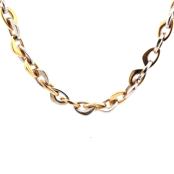 Pre-owned Two-Tone Bel-oro Geometric Link Necklace