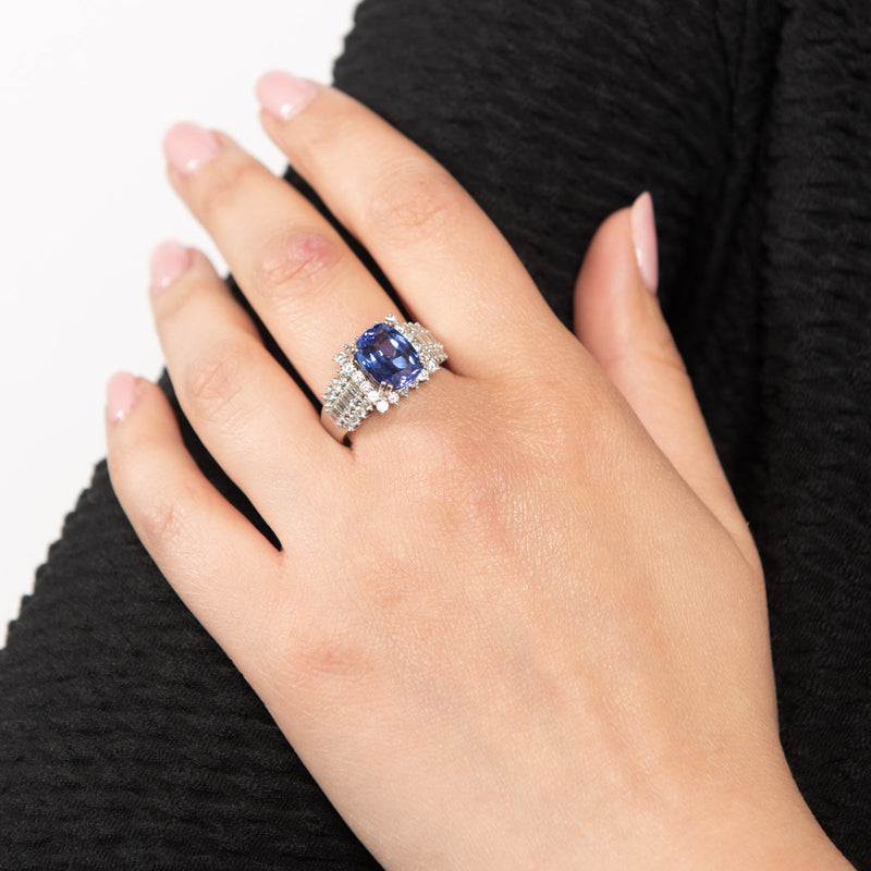 Pre-Owned Tanzanite and Diamond Ring