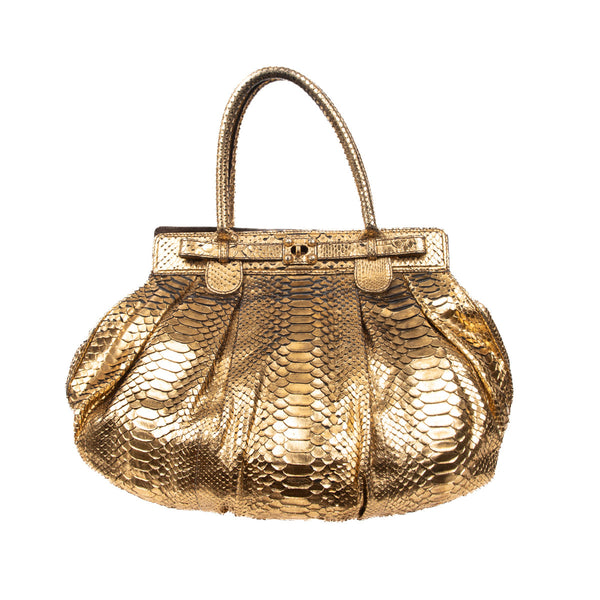 Pre-Owned Zagliani Python Handbag