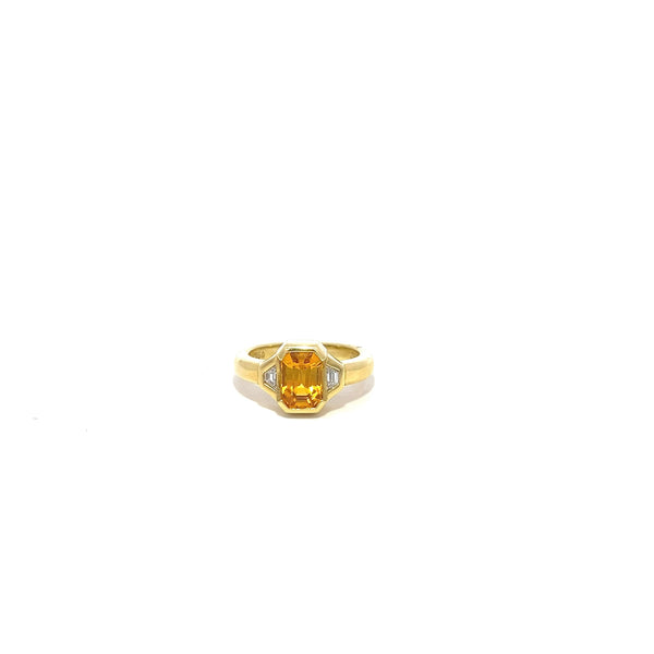 Pre-Owned Yellow Sapphire and Diamond Ring