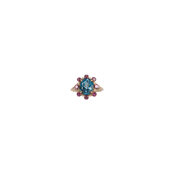 Pre-Owned Blue Topaz & Tourmaline Ring