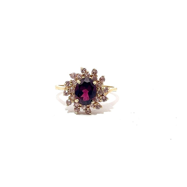 Pre-Owned Garnet & Quartz Ring