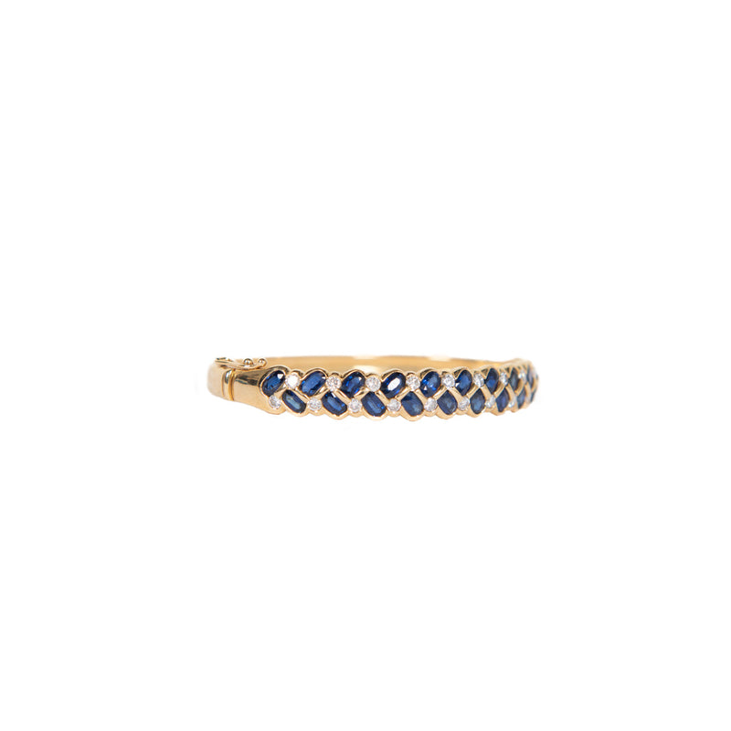 Pre-Owned Sapphire and Diamond Bangle Bracelet