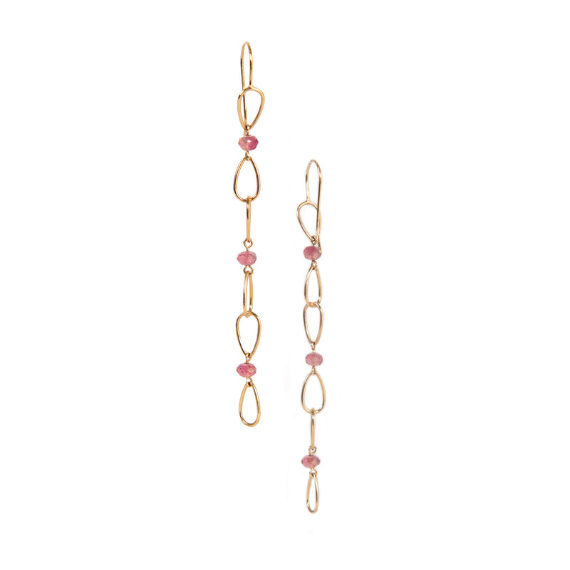 Pre-Owned Pink Tourmaline Dangle Earrings