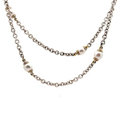 Pre-Owned David Yurman Pearl and Diamond Necklace