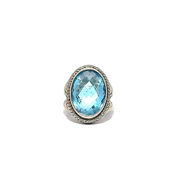 Pre-Owned David Yurman Blue Topaz and Diamond Ring