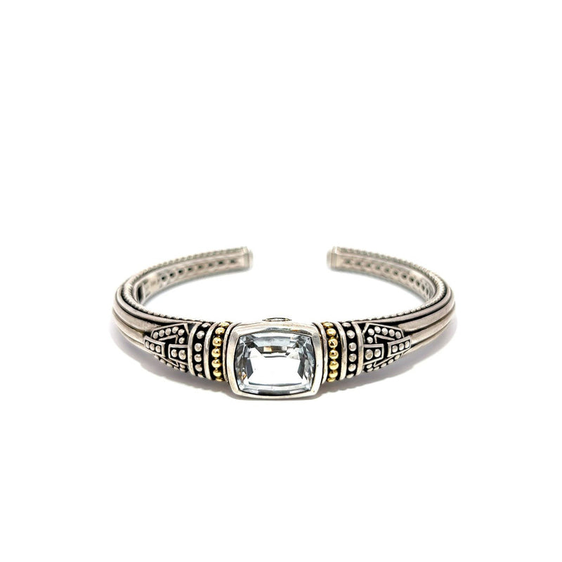 Pre-Owned Lagos White Topaz Caviar Bracelet