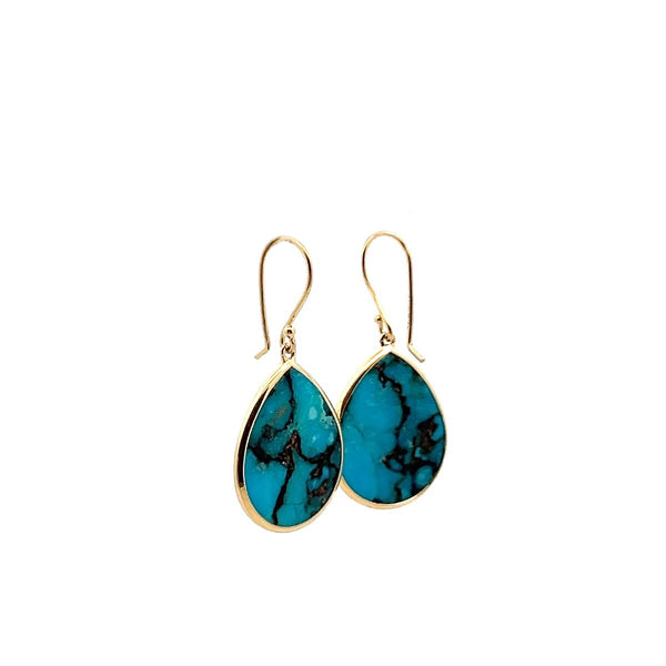 Pre-Owned Ippolita Bronze Turquoise Teardrop Earrings