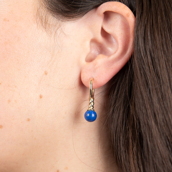 Pre-Owned Lapis Lazuli Sphere Earrings