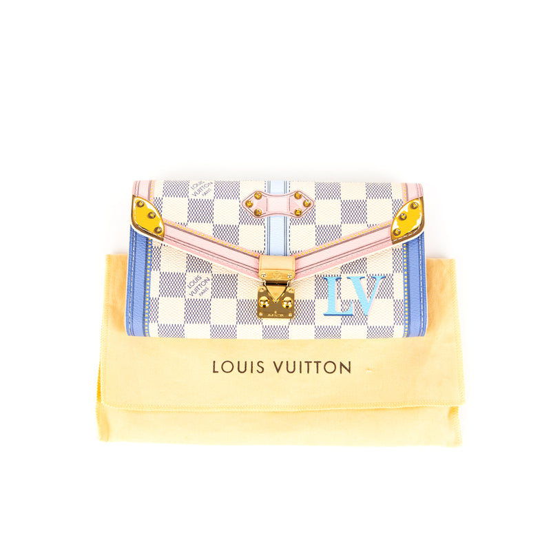 Pre-Owned Louis Vuitton Limited Edition Damier Azur Summer Trunks Sarah Wallet