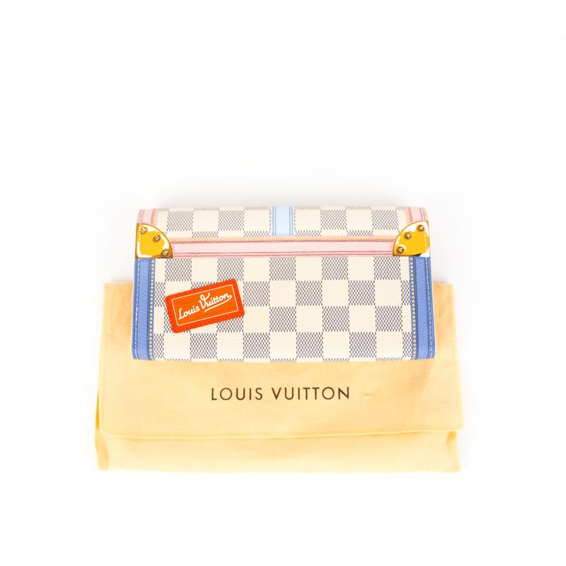 Pre-Owned Louis Vuitton Limited Edition Damier Azur Summer Trunks Sarah Wallet