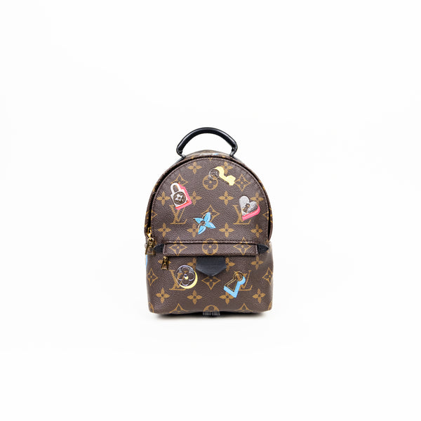 Pre-Owned Louis Vuitton Limited Edition Monogram Love Lock Mini Palm Springs Backpack