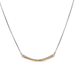 Pre-Owned David Yurman Two-Tone Crossover Bar Necklace