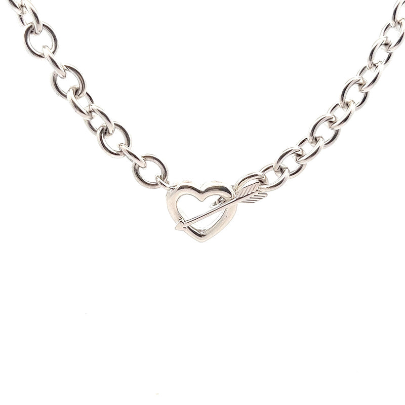 Pre-Owned Tiffany & Co. Heart Arrow Toggle Necklace