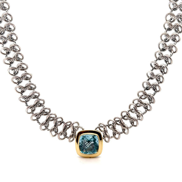 Pre-Owned David Yurman Blue Topaz Albion Atlas Choker Necklace