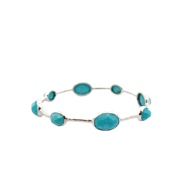 Pre-Owned Ippolita Turquoise Rock Candy 8 Stone Bangle