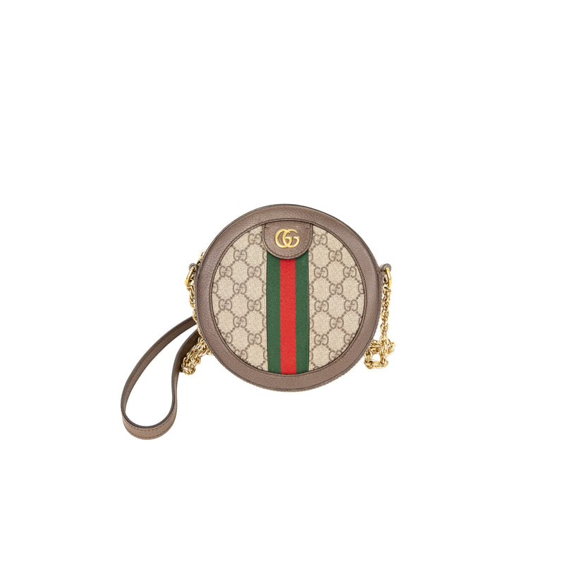 Pre-Owned Gucci Ophidia Mini Round Bag