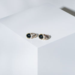 Pre-Owned David Yurman Two-Tone Black Onyx and Diamond Earrings