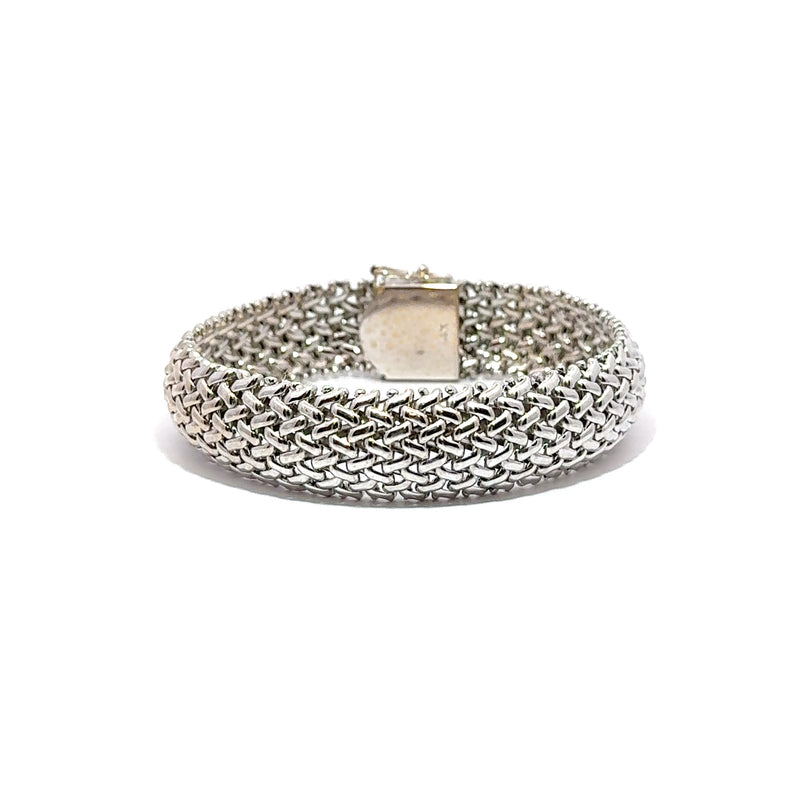 Pre-Owned White Gold Weave Bracelet