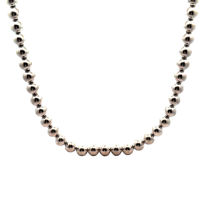 $900 SSLVR T&CO 18" 10MM HARDWARE BALL NECKLACE