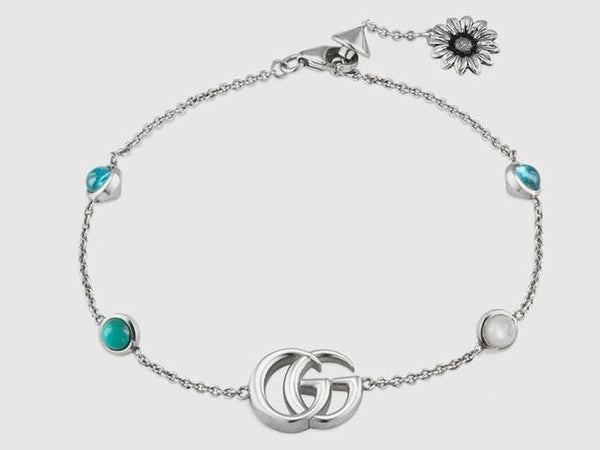 Sterling Silver Double G Flower Bracelet