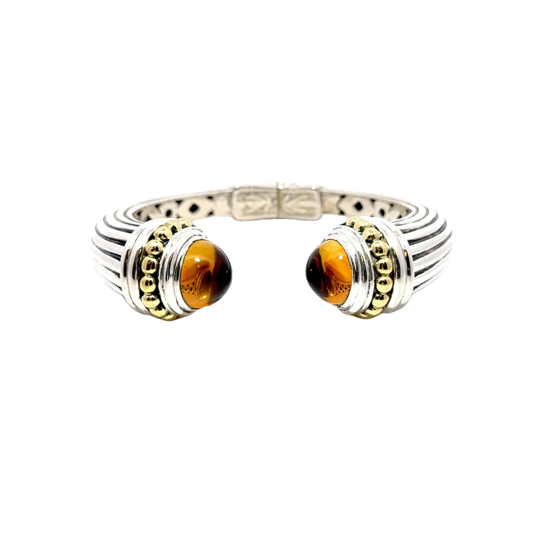 Pre-Owned Lagos Two-Tone Citrine Hinged Cuff