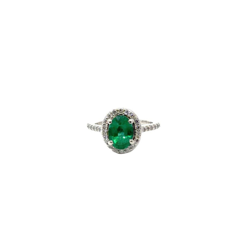 Pre-Owned Emerald and Diamond Ring