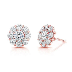 18KRG RAHAMINOV FOREVERMARK DIAMOND CLUSTER STUDS