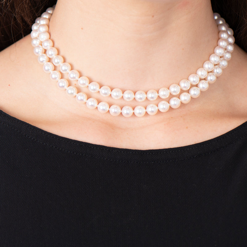 Pre-Owned Mikimoto Pearl and Diamond Choker