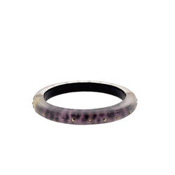 Pre-Owned Alexis Bittar Purple Leopard Print Hinged Bangle