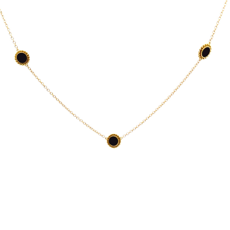 Pre-Owned Lagos Onyx Station Necklace