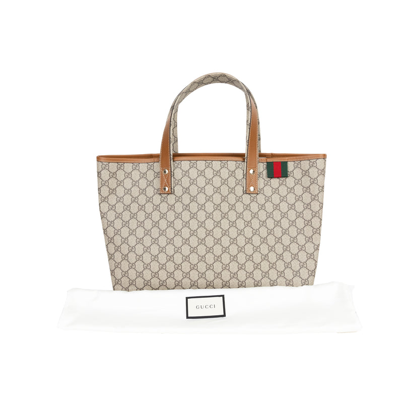 Pre-Owned Gucci GG Supreme Large Web Loop Tote