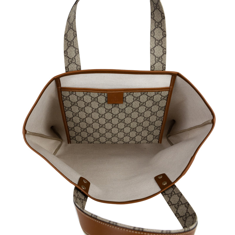 Pre-Owned Gucci GG Supreme Large Web Loop Tote