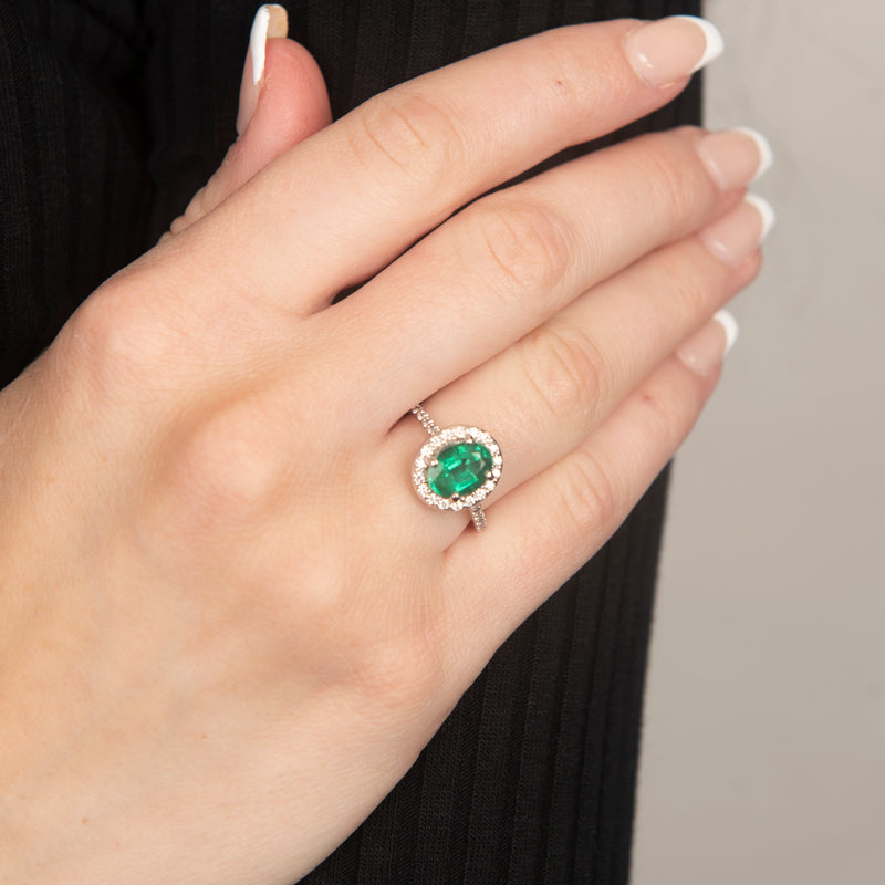 Pre-Owned Emerald and Diamond Ring