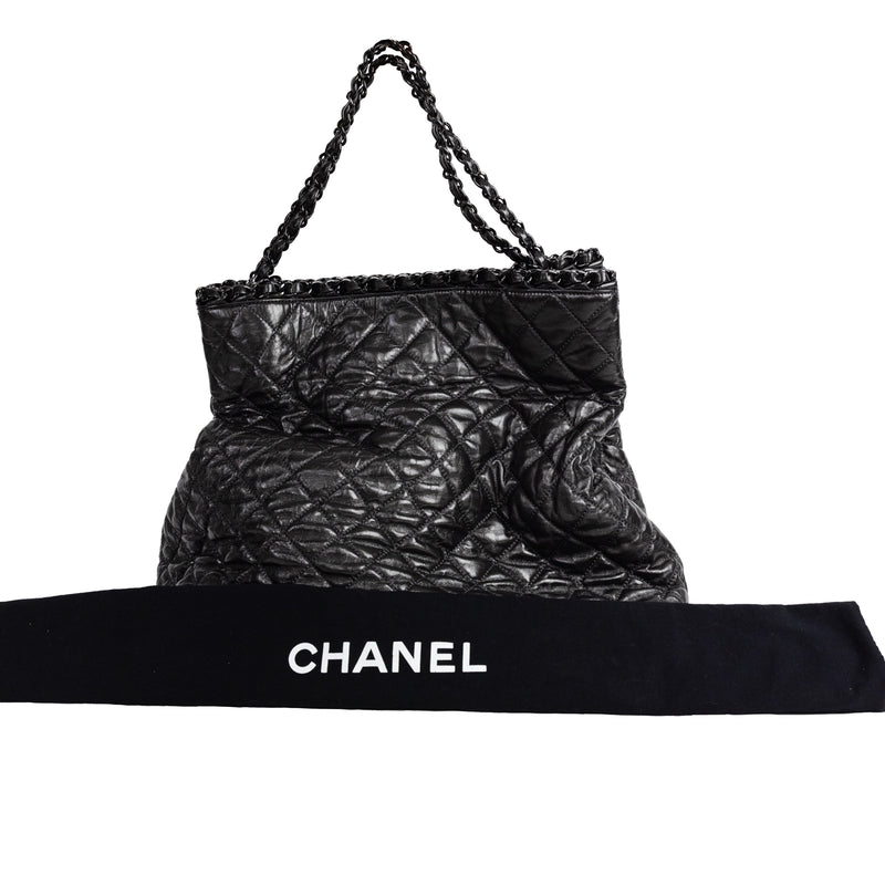 Pre-Owned Chanel Metallic Aged Calfskin Chain Me Tote