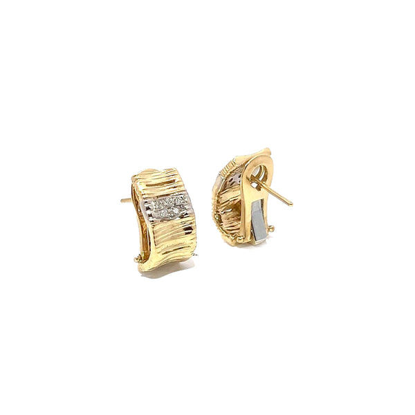 Pre-Owned Roberto Coin Diamond Elephant Skin Flex Earrings