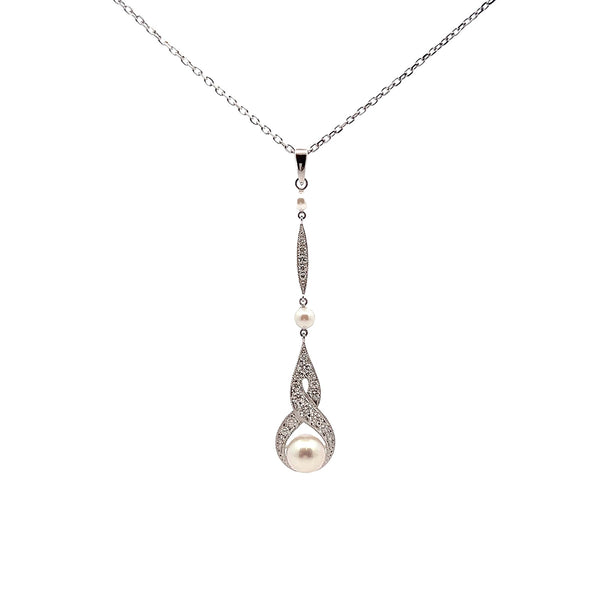 Pre-Owned Mikimoto Pearl and Diamond Pendant