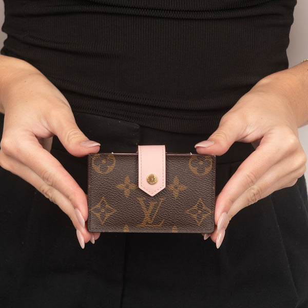 Pre-Owned Louis Vuitton Monogram Rose Ballerine Gussete Card Holder