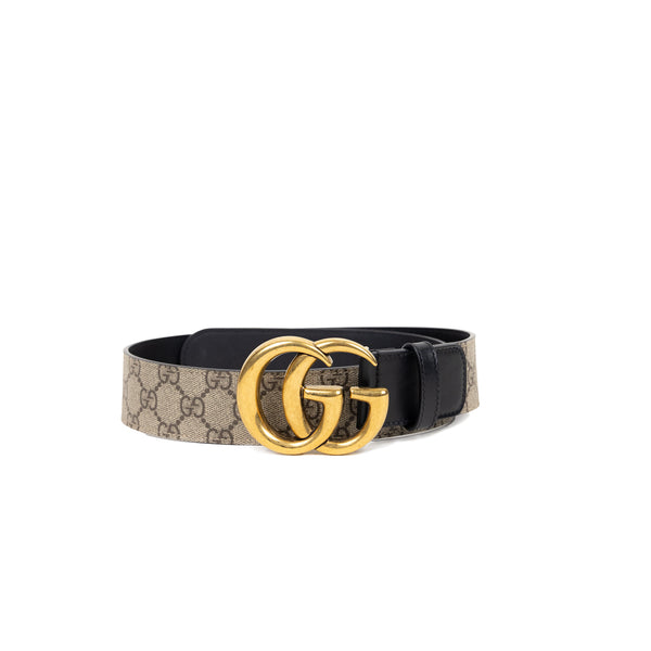 Pre-Owned Gucci Marmont GG Supreme Wide Belt