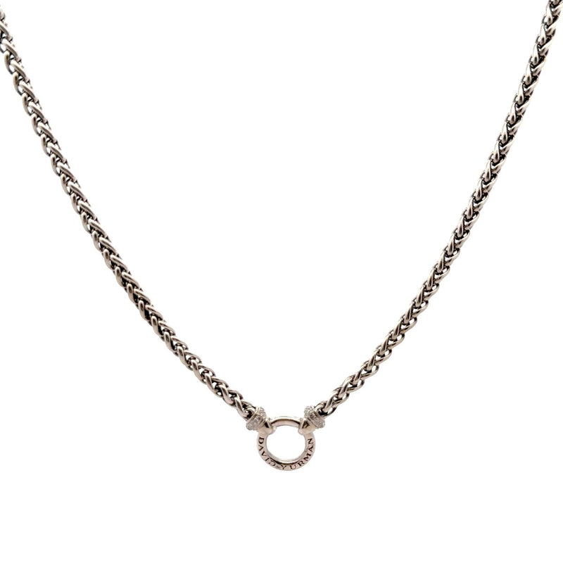 Pre-Owned David Yurman Diamond Wheat Amulet Chain Necklace