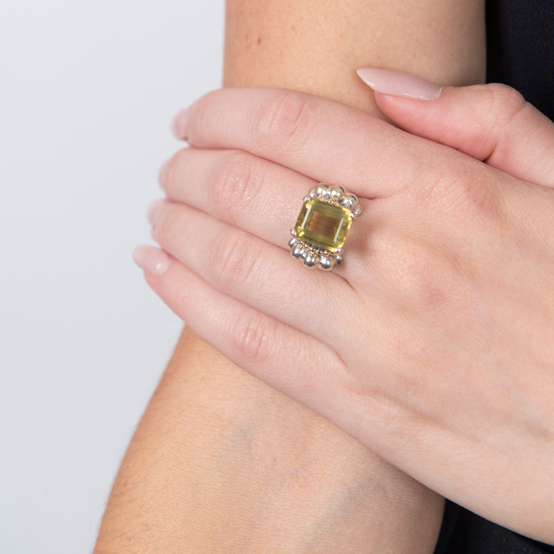 Pre-Owned Lagos Two-Tone Lemon Citrine Ring