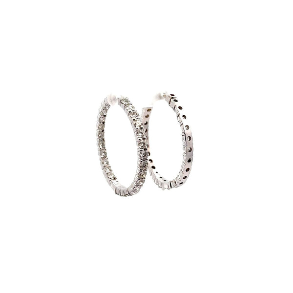 Pre-Owned Roberto Coin Inside Outside Diamond Hoop Earrings