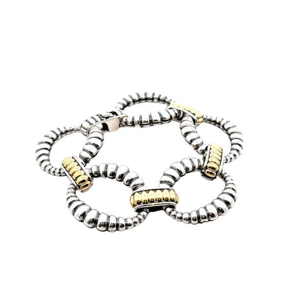 Pre-Owned Lagos Two-Tone Large Oval Link Bracelet