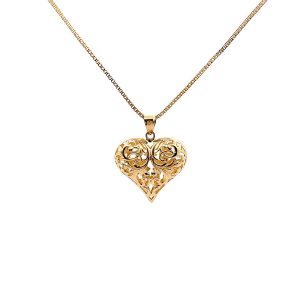 Pre-Owned Filigree Heart Pendant