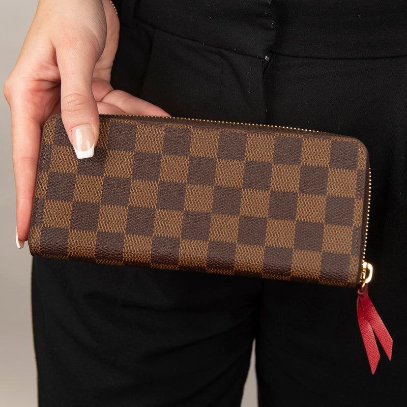 Pre-Owned Louis Vuitton Damier Ebene Clemence Wallet