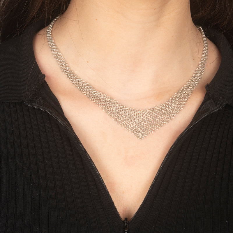 Pre-Owned Tiffany & Co. Elsa Peretti Mesh Bib Necklace