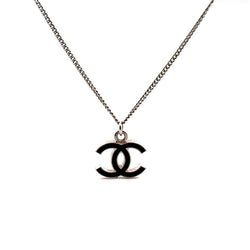 Pre-Owned Chanel Black Enamel CC Pendant