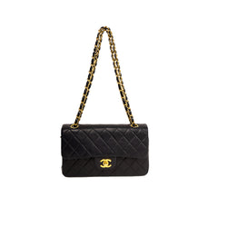 Pre-Owned Chanel Vintage Lambskin Small Quilted Classic Double Flap