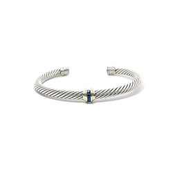 Pre-Owned David Yurman Blue Sapphire Single Station Cuff